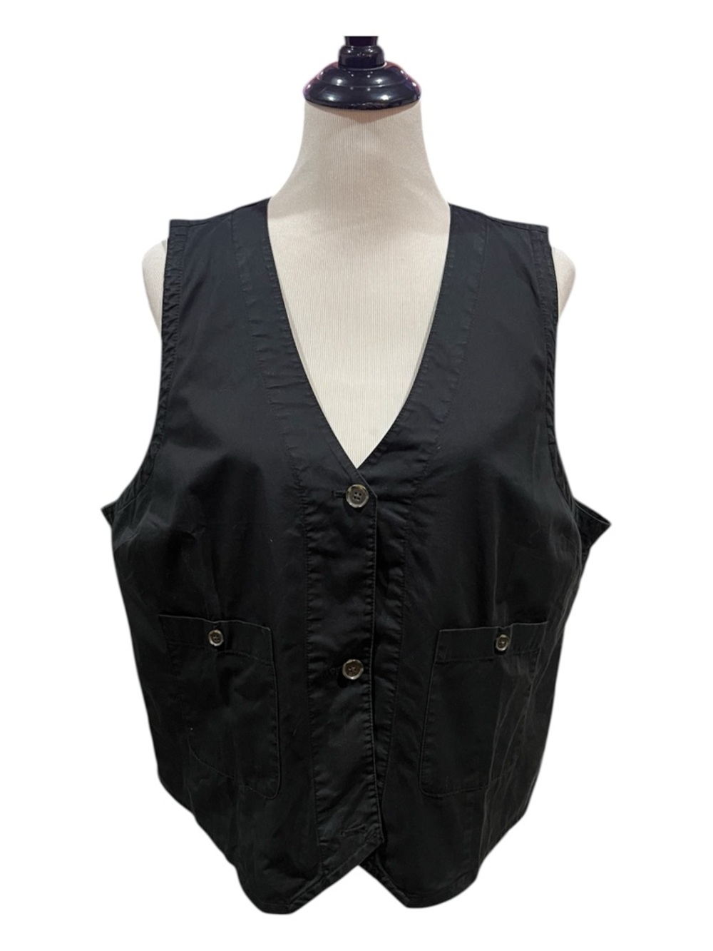J. Crew Black Patch Pocket Vest in Lightweight Twill Size 20 - Picture 2 of 7
